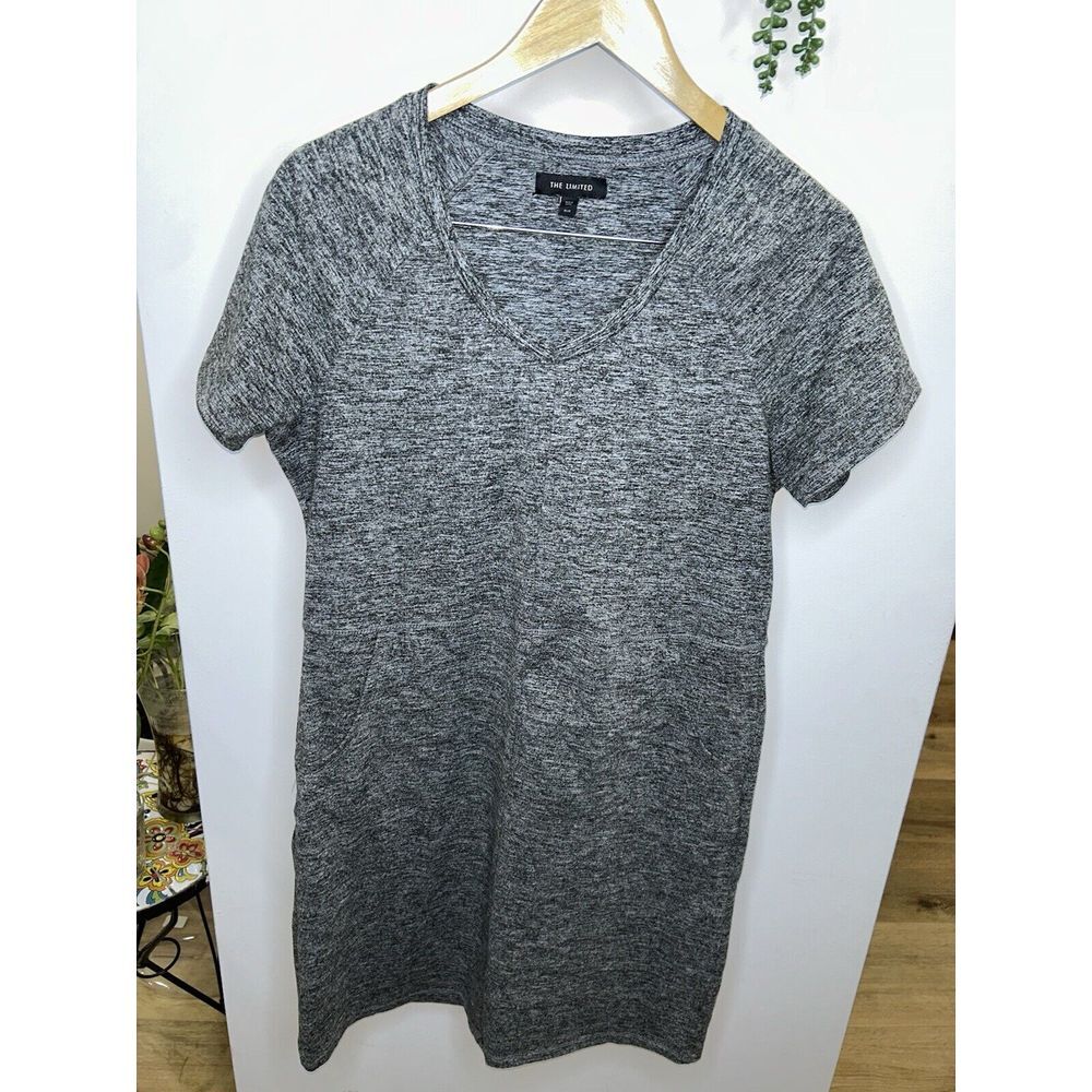 The Limited Heather Space Dye Gray Shift Stretch Dress‎ Size M